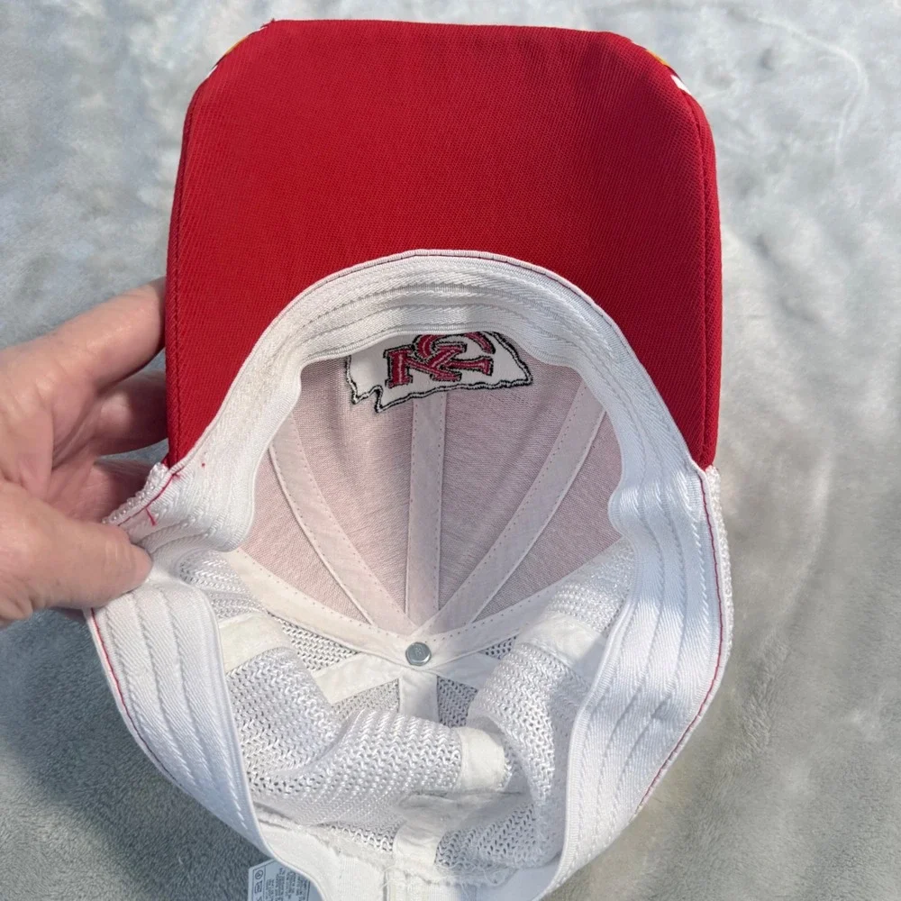 Kansas City Chiefs Reebok NFL Equipment Hat Red White Mesh Trucker Y2K OSFA